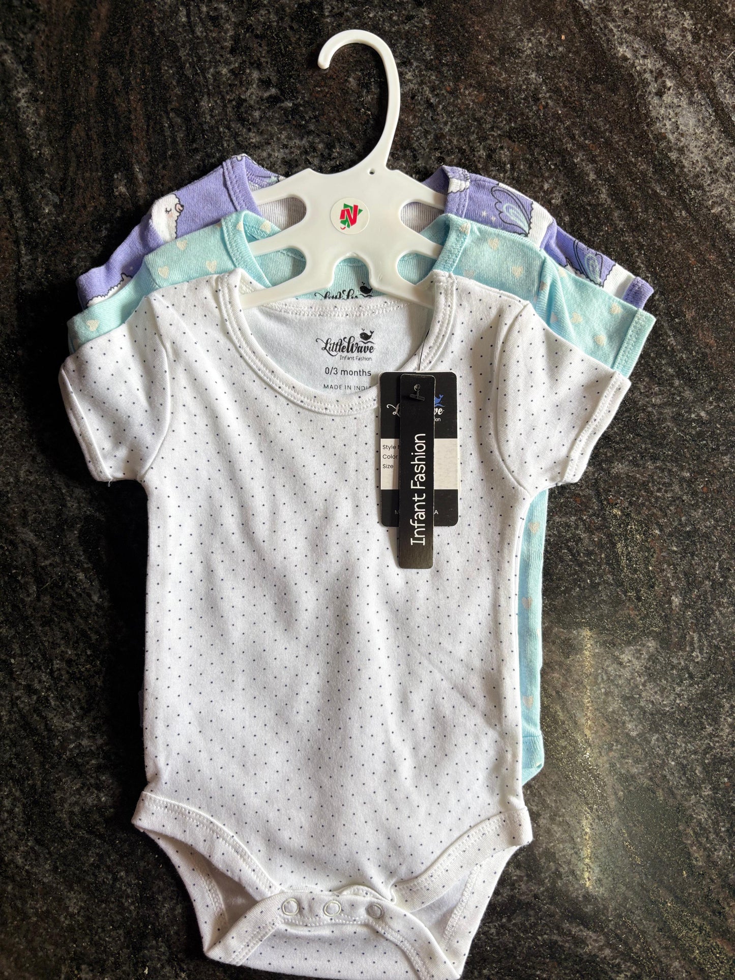 Half Sleeve Romper (0-3M) - Pack of 3