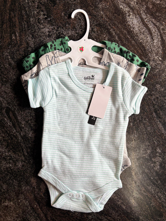 Half Sleeve Romper (0-3M) - Pack of 3