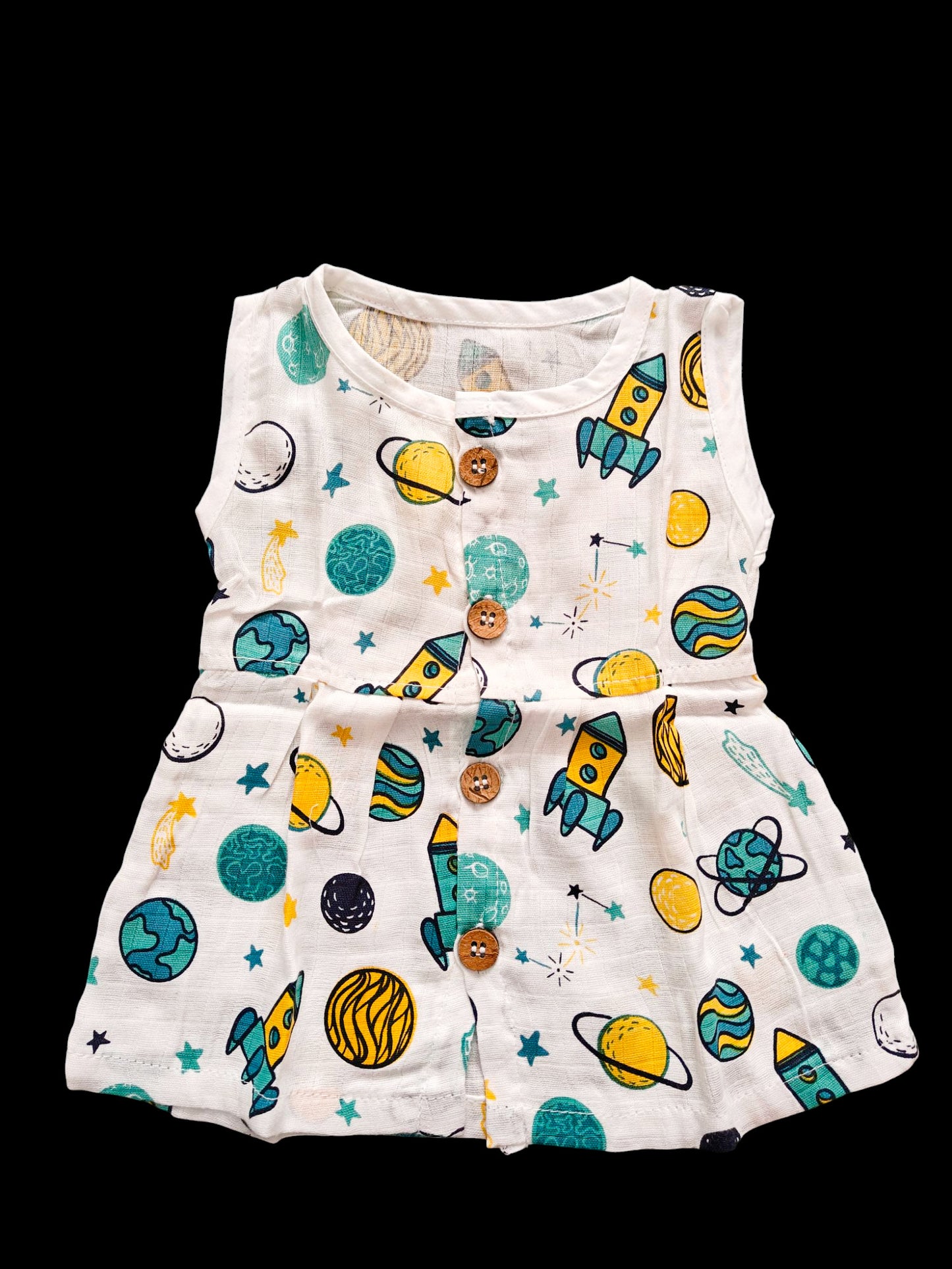 Sleeveless Button Frocks